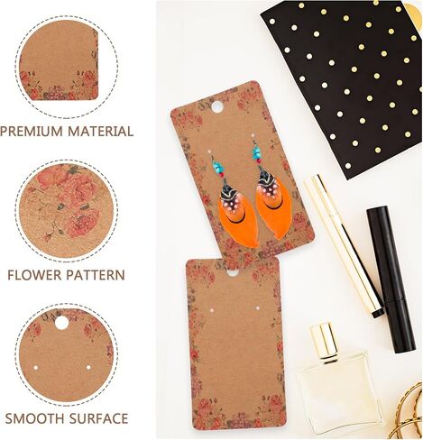 Dangle Earrings Paper Paper Earring Display Ploral Paper Carring Holder Hanging Ear Buds Moleder Accounders Displans Compans to Packaging 100pcs 5x9cm rering Cards in Kuwait