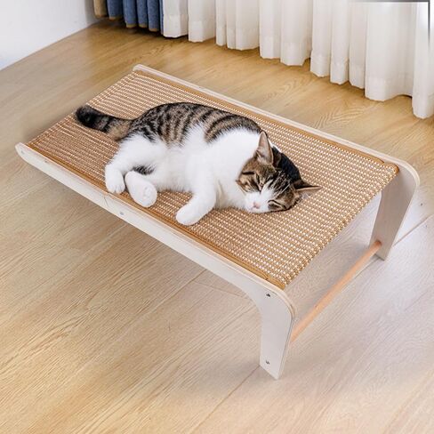 Sisal Cat Scratchers للقطط الداخلية ، لوحة خدش Cat 26.8 '' L ، القطط الكبيرة الخدش لحماية الأثاث ، وسادة الخدش القطط الخشبية الصلبة مع لعبة الماوس (Scratcher Ramp) in Kuwait