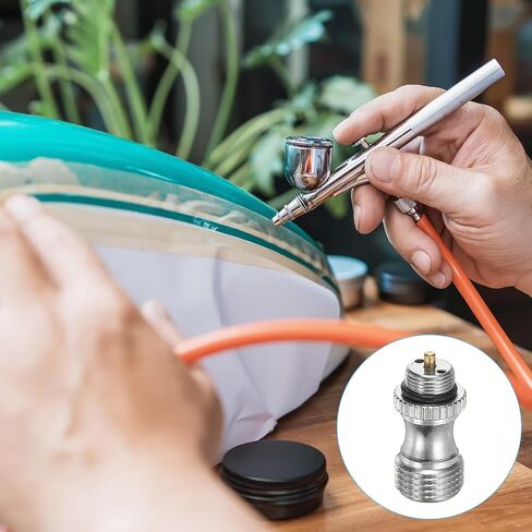 PATIKIL 2 PCS صمام الهواء مزدوج الحركة ، وملحقات أجزاء فرشاة الهواء الدقيقة من الفولاذ المقاوم للصدأ للطلاء للطلاء ، الطلاء ، أدوات المكياج ، نغمة الفضة in Saudi Arabia