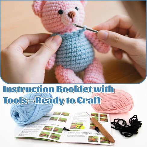 RAINFLOW Crochet kit for Beginners - Crochet Kits for DIY Yarn for Crocheting Knitting kit Crafts for Adults with Instruction and Video Gifts for Crochet Lovers Christmas Halloween Birthdays in Saudi Arabia
