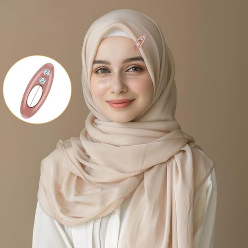 24Pcs Rhinestone Hijab Pins for Women, Colorful Scarf Safety Pins with Plastic Cover Clips for Shawls and Crafts in Saudi Arabia