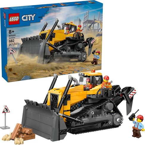 LEGO CITY Yellow Guldozer Construction Site Building Toy For Kids ، Ages 8+ - Play Play Set & Building Buildings w/Toy Buldozer Idea for Boys & Girls - 60466 in Saudi Arabia