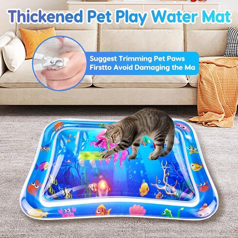 حصيرة ماء Cat ، 25 × 17 بوصة متعددة اللون ، كات ، كات ، ماء ، تلعب ماء ، مستشعر ، مع الأسماك ، حصيرة تبريد للحيوانات الأليفة للقطط ، الأسماك العائمة للقطط الداخلية هريرة in Saudi Arabia