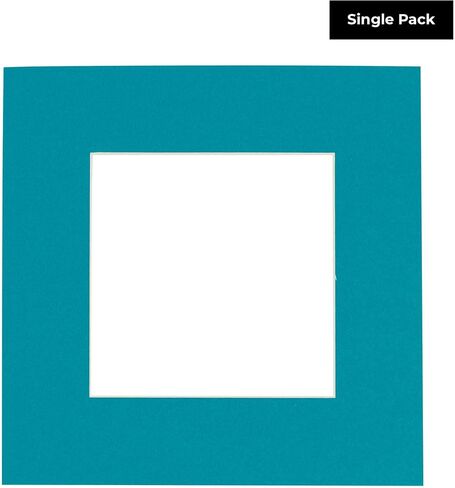Countryarthouse Teal Blue Acid Free 16x16 صورة مربعة ، حصيرة إطار مربعة مع قطع شطرة بيضاء ل 12 × 12 - in Kuwait
