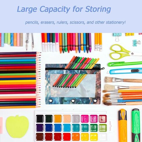 Study 2 Pack Yellow Lemons Fruit Pattern Pencil Pouches Bags for 3 Ring Binder, Clear Window Zipper Stationery Case for School Students Classroom Office Cosmetics Organizers Supplies in Kuwait