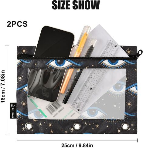 GREDECOR BINDER PENCER POUCH 3 RING PINK GRAY MARBLE MESSURE SHIPPER PUICHES CASE 2 PACK COMSTETIC FASTER in Kuwait