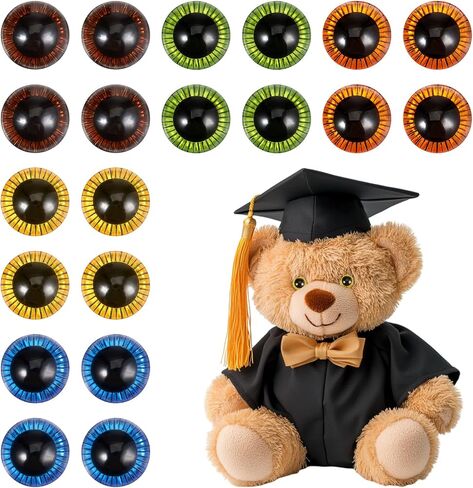 jiyin 20pcs عيون السلامة 15 ملم لـ Amigurumis Colored Crochet Eye مع غسالات ، 5 ألوان عين حيوانية من البلاستيك لصنع DIY من الحرف الدب ، دمية مصنوعة للحيوانات مصنوعة in Saudi Arabia