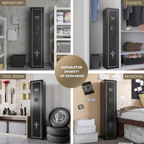 Kaer 2-3 بندقية آمنة ، مسدس طويل آمن للبنادق والمسدسات ، خزائن بندقية للخزائن المسلحة المنزلية للبنادق ، خزانة الأسلحة متعددة الوظائف مع رفوف الأسلحة القابلة للإزالة ، جيوب المسدس in Kuwait