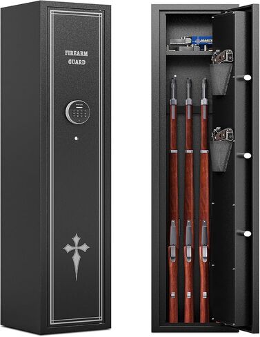 Kaer 2-3 بندقية آمنة ، مسدس طويل آمن للبنادق والمسدسات ، خزائن بندقية للخزائن المسلحة المنزلية للبنادق ، خزانة الأسلحة متعددة الوظائف مع رفوف الأسلحة القابلة للإزالة ، جيوب المسدس in Kuwait