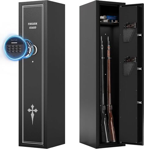 Kaer 2-3 بندقية آمنة ، مسدس طويل آمن للبنادق والمسدسات ، خزائن بندقية للخزائن المسلحة المنزلية للبنادق ، خزانة الأسلحة متعددة الوظائف مع رفوف الأسلحة القابلة للإزالة ، جيوب المسدس in Kuwait