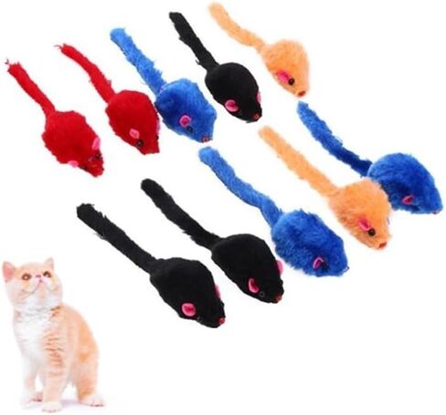 10pcs Mini Colorful Plush Toys - الفئران للقطط والقطط in Kuwait