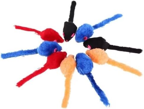 10pcs Mini Colorful Plush Toys - الفئران للقطط والقطط in Kuwait
