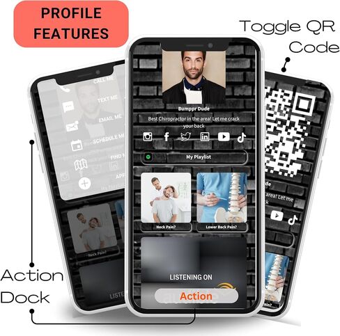 Digital Business Card - Black - for iPhone and Android - NFC Enabled for Seamless Networking With Smart Customizable Profile with QR Code (Blue) in Saudi Arabia