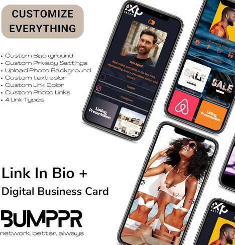 Digital Business Card - Black - for iPhone and Android - NFC Enabled for Seamless Networking With Smart Customizable Profile with QR Code (Blue) in Saudi Arabia