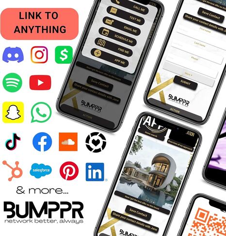 Digital Business Card - Black - for iPhone and Android - NFC Enabled for Seamless Networking With Smart Customizable Profile with QR Code (Blue) in Saudi Arabia