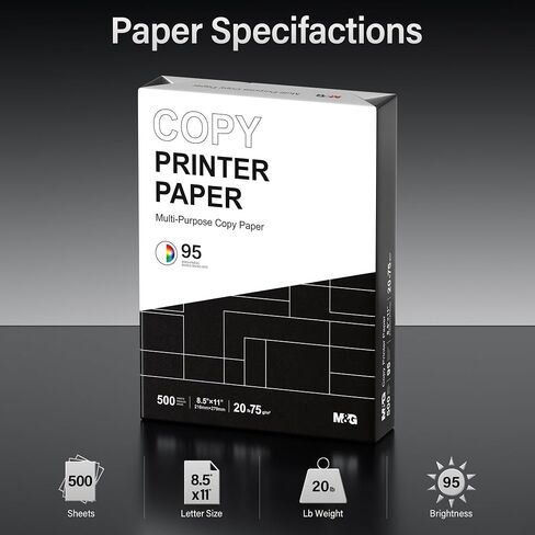 ورقة طابعة M&G Copy ، 8.5 × 11 ، 20 رطل ، 1 ream (500 ورقة) ، 95 مشرق ، أبيض in Saudi Arabia