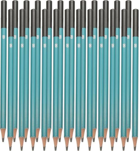 Patikil 6b رصاص الرصاص للرسم ، 24pcs رسم أقلام الرسم لرسم أقلام الرسم البينية للفنون الجرافيت الخشب مسبقًا لرسم فنان رسم ، سداسي ، تعبئة أسود ، أخضر/أسود القطب in Kuwait
