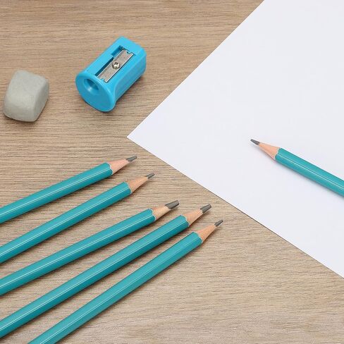 Patikil 6b رصاص الرصاص للرسم ، 24pcs رسم أقلام الرسم لرسم أقلام الرسم البينية للفنون الجرافيت الخشب مسبقًا لرسم فنان رسم ، سداسي ، تعبئة أسود ، أخضر/أسود القطب in Kuwait