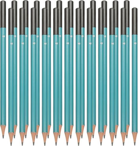 Patikil 6b رصاص الرصاص للرسم ، 24pcs رسم أقلام الرسم لرسم أقلام الرسم البينية للفنون الجرافيت الخشب مسبقًا لرسم فنان رسم ، سداسي ، تعبئة أسود ، أخضر/أسود القطب in Kuwait