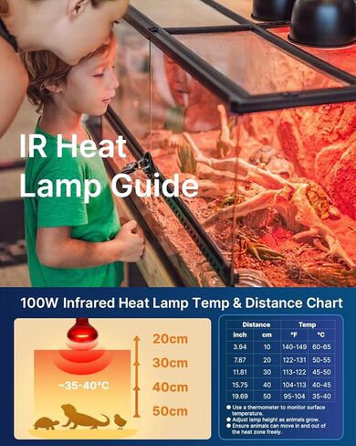 Flsnt 2 حزمة المصابيح الزواحف الحمراء المصباح ، 75 واط أشعة الأشعة تحت الحمراء ضوء بقعة البقعة للسلاحف ، القداس الذروة ، بيثون الكرة ، التنين الملتحي ، الدجاج in Kuwait