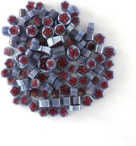 Red Bellflower Murrine 1101 Millefiori Coe 90 Glacial Art Glass in Saudi Arabia