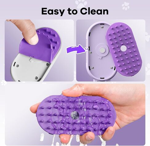 4 في 1 Cat Steam Brush Brush Arthargeable Pet Comb Comb Brush for Cats and Dogs ، التدليك ، التنظيف ، سفك وتمشيط أداة إزالة الشعر متعددة الوظائف للمنزل (Beige) in Saudi Arabia