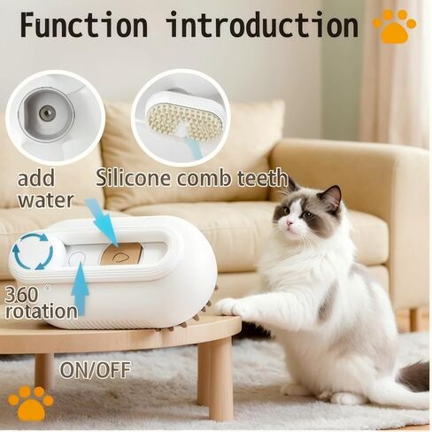 فرشاة البخار Cat لتلقي فرشاة البخار Pet Pet التي تعمل بالطاقة USB للكلاب والقطط | أداة deshedding الضباب الفوري ، تقلل من سفك وشعر flyaway | فرشاة الاستمالة اللطيفة للكلاب والقطط السيطرة على تساقط الشعر (برتقالي) in Kuwait