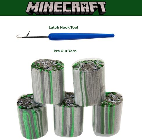 تصميمات مبتكرة Minecraft Minting Hook Kit للأطفال ، مجموعة سجادة خطاف المزلاج ، غزل ما قبل قطع ، أداة ربط المزلاج ، دليل التعليمات in Saudi Arabia