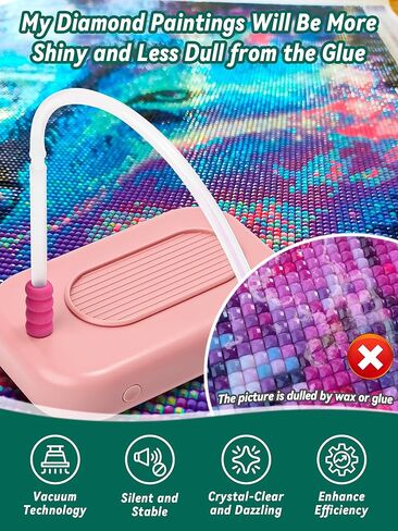 Minyii Diamond Paint Pen ، شفط من المستوى الكهربائي 3 ، لوضع أحجار AB بدون شمع ، إكسسوارات الماس مع التخزين ، لجميع أي شخص يحب الرسم الماسي - الأرجواني in Kuwait