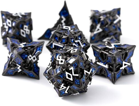 SPIRE DICE FOR DND - SPIRE SANCERAM - زهر متعدد السطوح تم تعيينه لـ D&D ، RPG والمزيد - لفات متوازنة ، مجموعة من 7 قطع جميلة للأبراج المحصنة والتنين (اللمعان الأرجواني الفضي العتيقة) in Kuwait