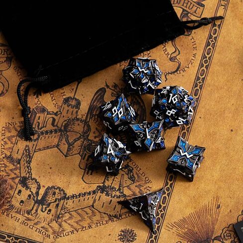 SPIRE DICE FOR DND - SPIRE SANCERAM - زهر متعدد السطوح تم تعيينه لـ D&D ، RPG والمزيد - لفات متوازنة ، مجموعة من 7 قطع جميلة للأبراج المحصنة والتنين (اللمعان الأرجواني الفضي العتيقة) in Kuwait