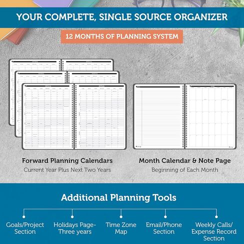 Planner Pad Spiral Bound 3-Tier Funnel Down 12 Month Organizer, July 2025 – June 2026 / Academic Year, Greenish Grey Cover/Soft Green Ink, 6 3/4" x 8 1/2" in Kuwait