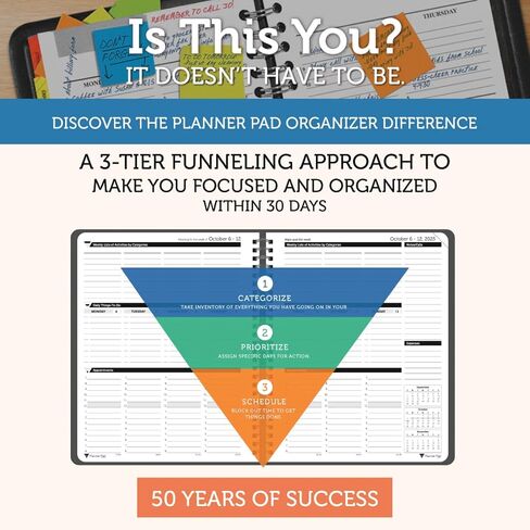 Planner Pad Spiral Bound 3-Tier Downnel Down 12 Monts منظم ، يوليو 2025-يونيو 2026/العام الأكاديمي ، الغلاف الرمادي الأخضر/الحبر الأخضر الناعم ، 6 3/4 "× 8 1/2" in Kuwait