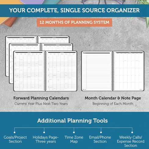 Planner Pad Spiral Bound 3-Tier Downnel Down 12 Monts منظم ، يوليو 2025-يونيو 2026/العام الأكاديمي ، الغلاف الرمادي الأخضر/الحبر الأخضر الناعم ، 6 3/4 "× 8 1/2" in Kuwait