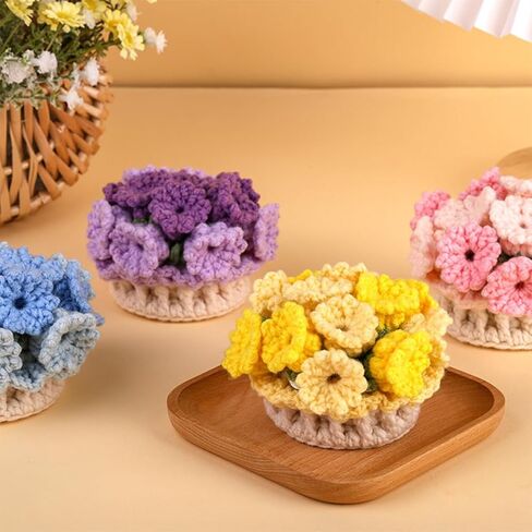 KyeeaDIY Crochet Kit for Beginners, Crochet Starter Kits, Coaster Flower Knitting Crocheting Kits with Step-by-Step Video Tutorials, Complete Crochet Kit for Adults Decoration in Kuwait