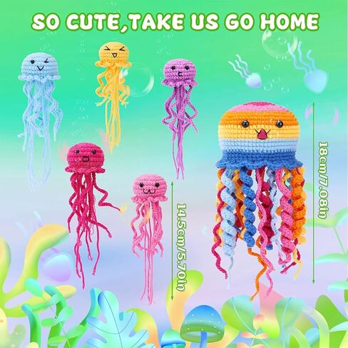 Kyeeadiy Crochet Kit للمبتدئين ، مجموعات بداية الكروشيه ، كوستر زهرة حياكة الكروشيه مع دروس فيديو خطوة بخطوة ، مجموعة الكروشيه كاملة لزخارف البالغين in Saudi Arabia