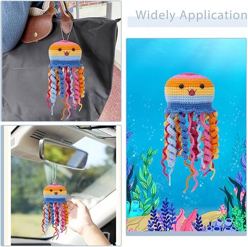 Kyeeadiy Crochet Kit للمبتدئين ، مجموعات بداية الكروشيه ، كوستر زهرة حياكة الكروشيه مع دروس فيديو خطوة بخطوة ، مجموعة الكروشيه كاملة لزخارف البالغين in Saudi Arabia