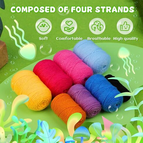 Kyeeadiy Crochet Kit للمبتدئين ، مجموعات بداية الكروشيه ، كوستر زهرة حياكة الكروشيه مع دروس فيديو خطوة بخطوة ، مجموعة الكروشيه كاملة لزخارف البالغين in Saudi Arabia
