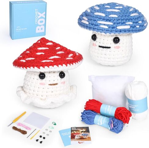 مجموعة Cudroza Crochet Kit للمبتدئين-مجموعات الكروشيه البومة مع دروس فيديو خطوة بخطوة وخطوط ، خطاف ، ملحقات ، هدية حرفية مصنوعة يدويًا للبالغين والأطفال (30 ٪+ غزل) in Kuwait