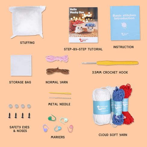 مجموعة Cudroza Crochet Kit للمبتدئين-مجموعات الكروشيه البومة مع دروس فيديو خطوة بخطوة وخطوط ، خطاف ، ملحقات ، هدية حرفية مصنوعة يدويًا للبالغين والأطفال (30 ٪+ غزل) in Kuwait