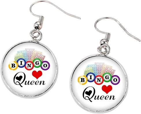 جديد 2026 Bingo Queen لعبة هز هذه الكرات النمط الأقراط الزجاجية كابوشون نساء قلادة 20 مم هدية المجوهرات إكسسوارات الإبداع الإبداعي in Kuwait