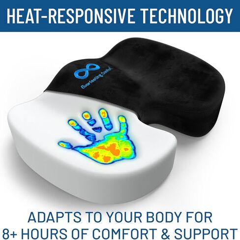 وسادة الراحة الأبدية مع حزمة دعم المقعد والقدم - وسائد كرسي مكتب رغوة الذاكرة للراحة طوال اليوم - مثالية للعمل والسيارة والمكتب in Kuwait