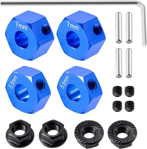 محاور عجلات الألومنيوم سداسي الدم Combiner 5.5mm و 7.0mm سماكة لـ TRA-XXAS 1/10 SLASH 2WD RC CAR PRASTION in Saudi Arabia