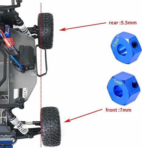 محاور عجلات الألومنيوم سداسي الدم Combiner 5.5mm و 7.0mm سماكة لـ TRA-XXAS 1/10 SLASH 2WD RC CAR PRASTION in Saudi Arabia