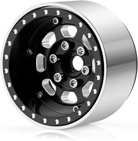 Morlordy 4PCS Aluminium 1.9 "RIMS Beadlock Wheel لمعظم 1/10 RC Crawlers SCX10 90046 ، SCX10 I III ، TRX4 ، TRX6 ، CCO1 ، RC-4WD ، D90 ، Wraith 90018 ، RR10 90048 ، 90053 ، RBX10 ، VS4-10 ، in Kuwait