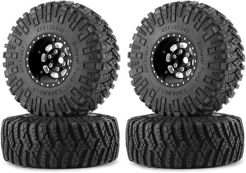 Morlordy 4PCS Aluminium 1.9 "RIMS Beadlock Wheel لمعظم 1/10 RC Crawlers SCX10 90046 ، SCX10 I III ، TRX4 ، TRX6 ، CCO1 ، RC-4WD ، D90 ، Wraith 90018 ، RR10 90048 ، 90053 ، RBX10 ، VS4-10 ، in Kuwait