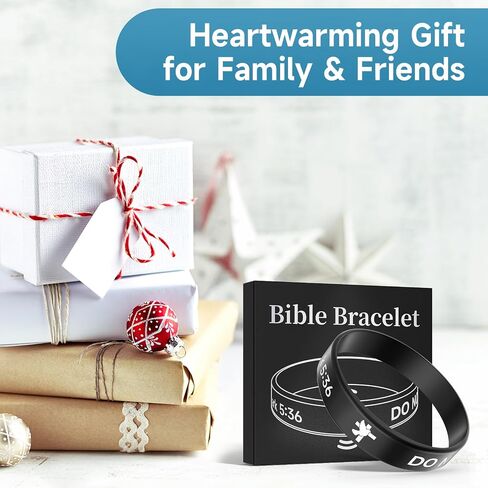Daily Bible Verse Silicone Wristband for Men Women, Religious Wristband, Inspirational Scripture Present for Daily Motivation, Faith Hope Belief Bracelet, Black in Saudi Arabia