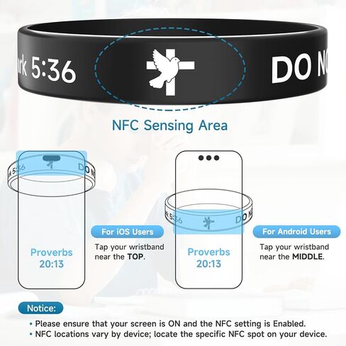 Daily Bible Verse Silicone Wristband for Men Women, Religious Wristband, Inspirational Scripture Present for Daily Motivation, Faith Hope Belief Bracelet, Black in Saudi Arabia