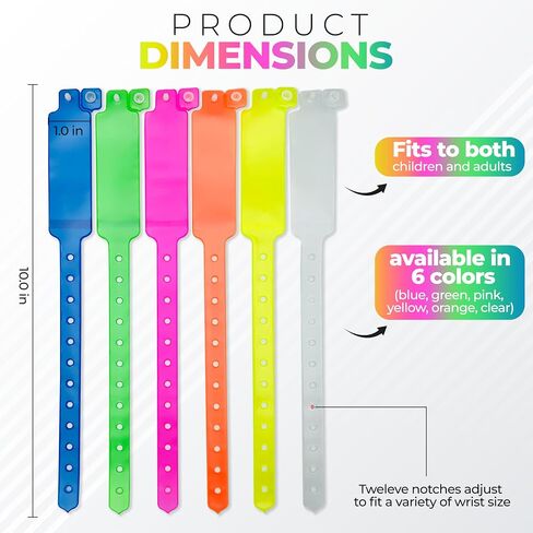 Safety ID Wristbands with Paper Inserts (10 Count), ID Bands for Events, Parks, Field Trips, Airport, Travel, Sporting Events, Kids and Adults Identification Bracelets (Clear) in Saudi Arabia