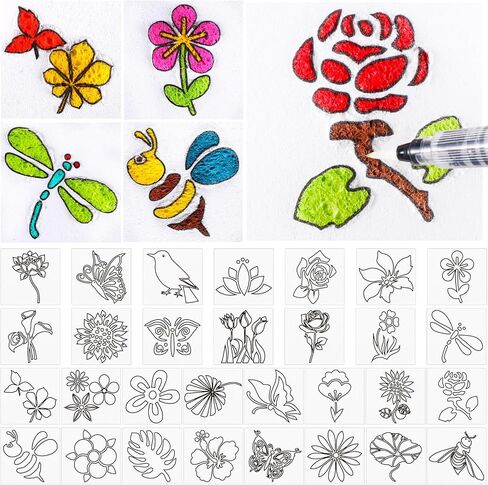 AmazingSpark 30pcs Pre-Designed Magical Foam Texture Paper Sheet 3x3 Inch White Foam Cards Texture Painting Paper DIY Craft Supplies for Acrylics Painting(Animal) in Saudi Arabia